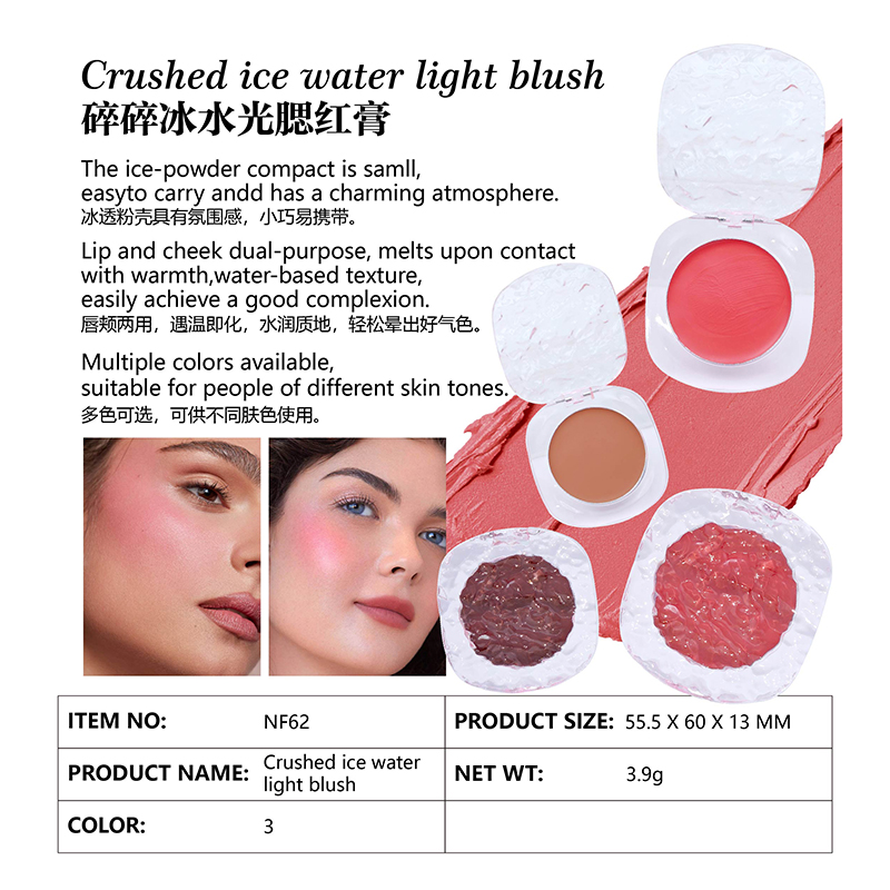 Crushed ice water light blush
