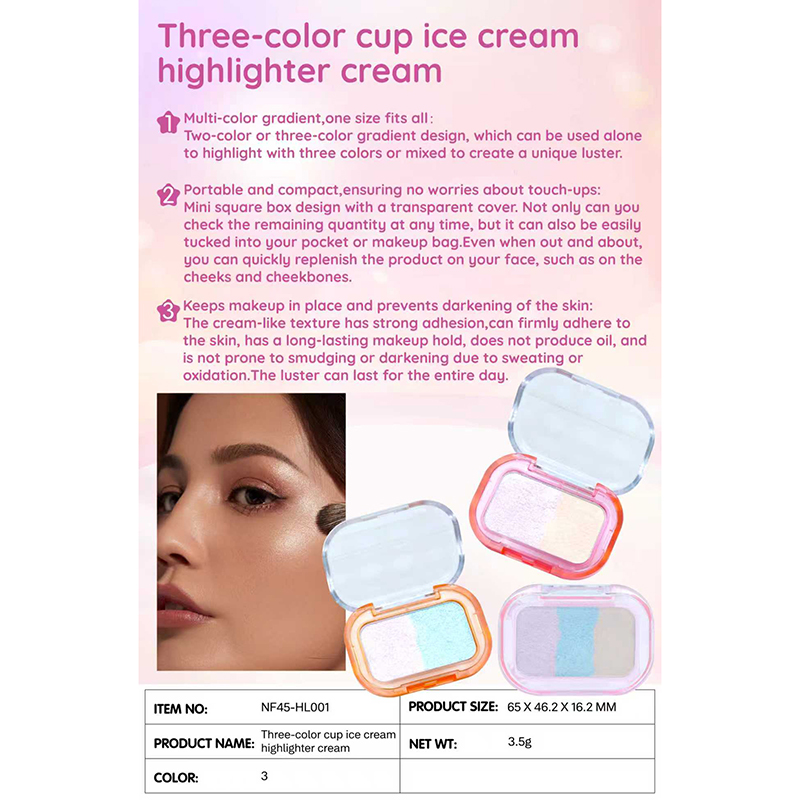 Three-color cup ice creamhighlighter cream